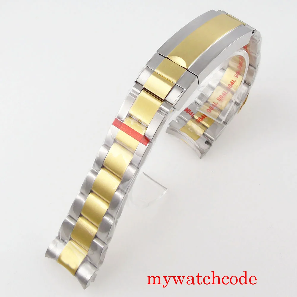 20mm Width Stainless Steel Watch Bracelet Black PVD Gold Plated Deployment Buckle Wristwatch Parts