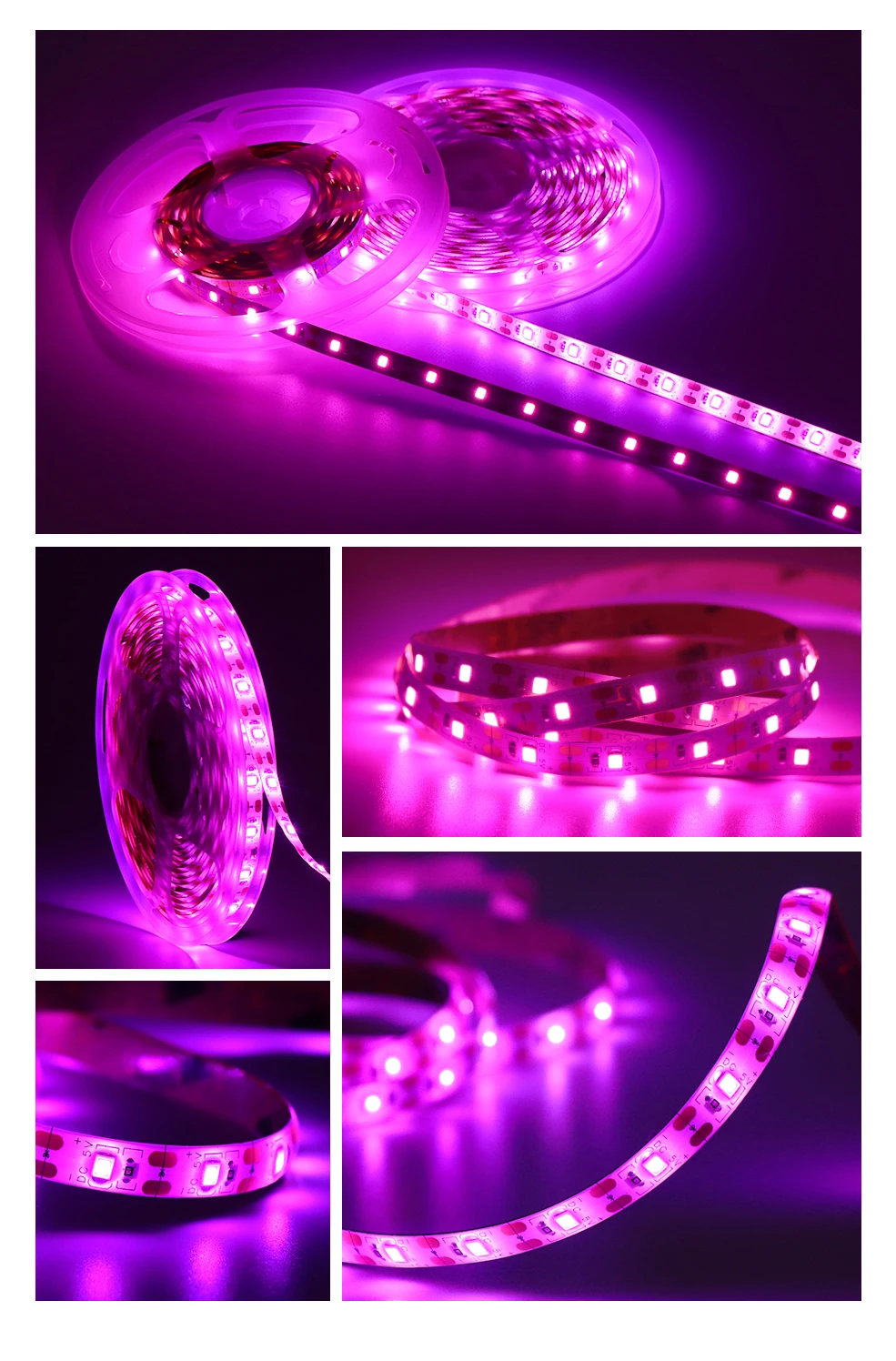 Volle Geführte spektrum Wachsen Licht USB Wachsen Licht Streifen 0,5 m 1m 2m 3m 4m 5m 2835 SMD LED Phyto Band für Samen Pflanze Blume Gewächshaus – Detail 9