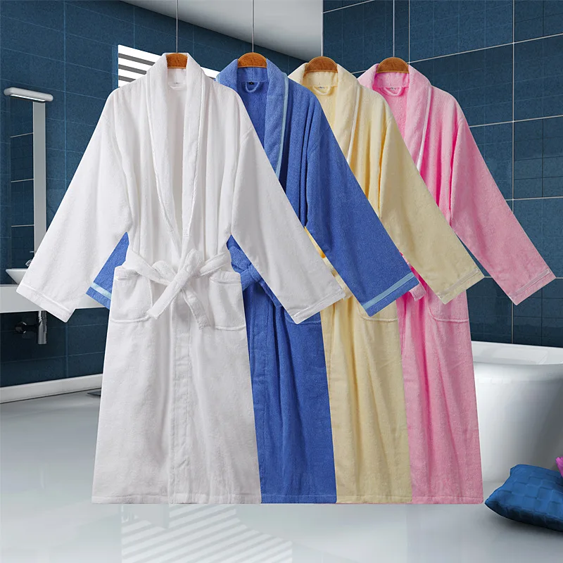 

Women Winter Towel Bathrobe 100% Cotton Sleepwear Kimono Bath Robes Unisex Dressing Gown Long Shower Sleep Gown Terry Robe