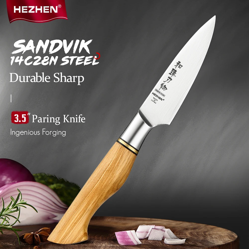 HEZHEN 3.5 Inch Paring Knife Japanese Kitchen Kniives For Meat Cook Knife Stainless Steel Super Sharp