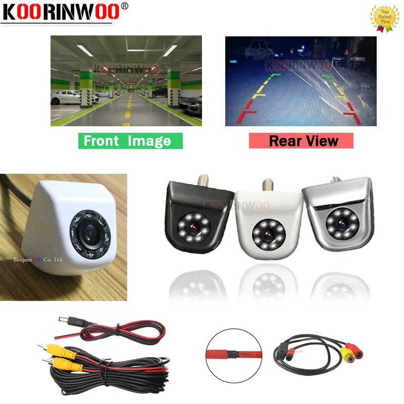 

Koorinwoo CCD HD Video Car Rear view Camera Front Camera 8 led Light Night vision Parking System Black/white Reverse for safe