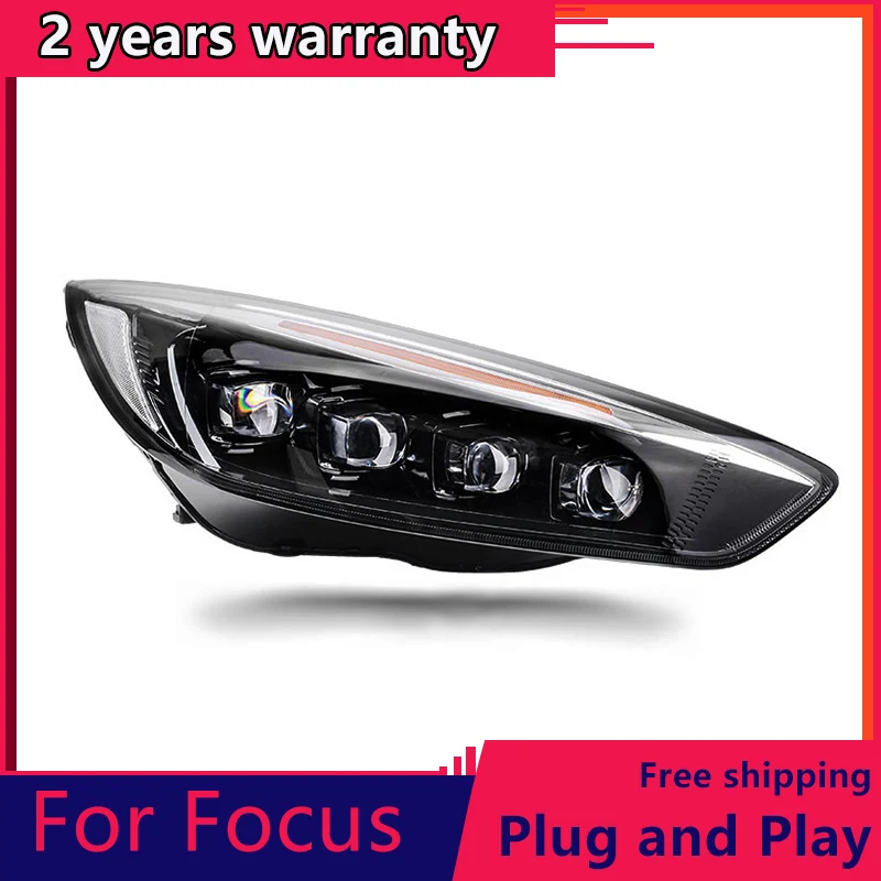 

KOWELL Car Styling for Ford Focus 2015-2017 Headlights LED Headlight DRL dynamic LED Lens all led car Accessories