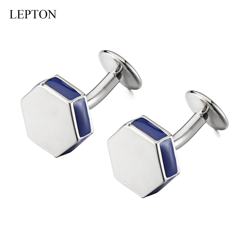 

Hot Enamel Cufflinks Lepton Classic Hexagonal Cufflink Gift for Men Fathers Day Lover Friends Wedding Anniversaries Birthdays