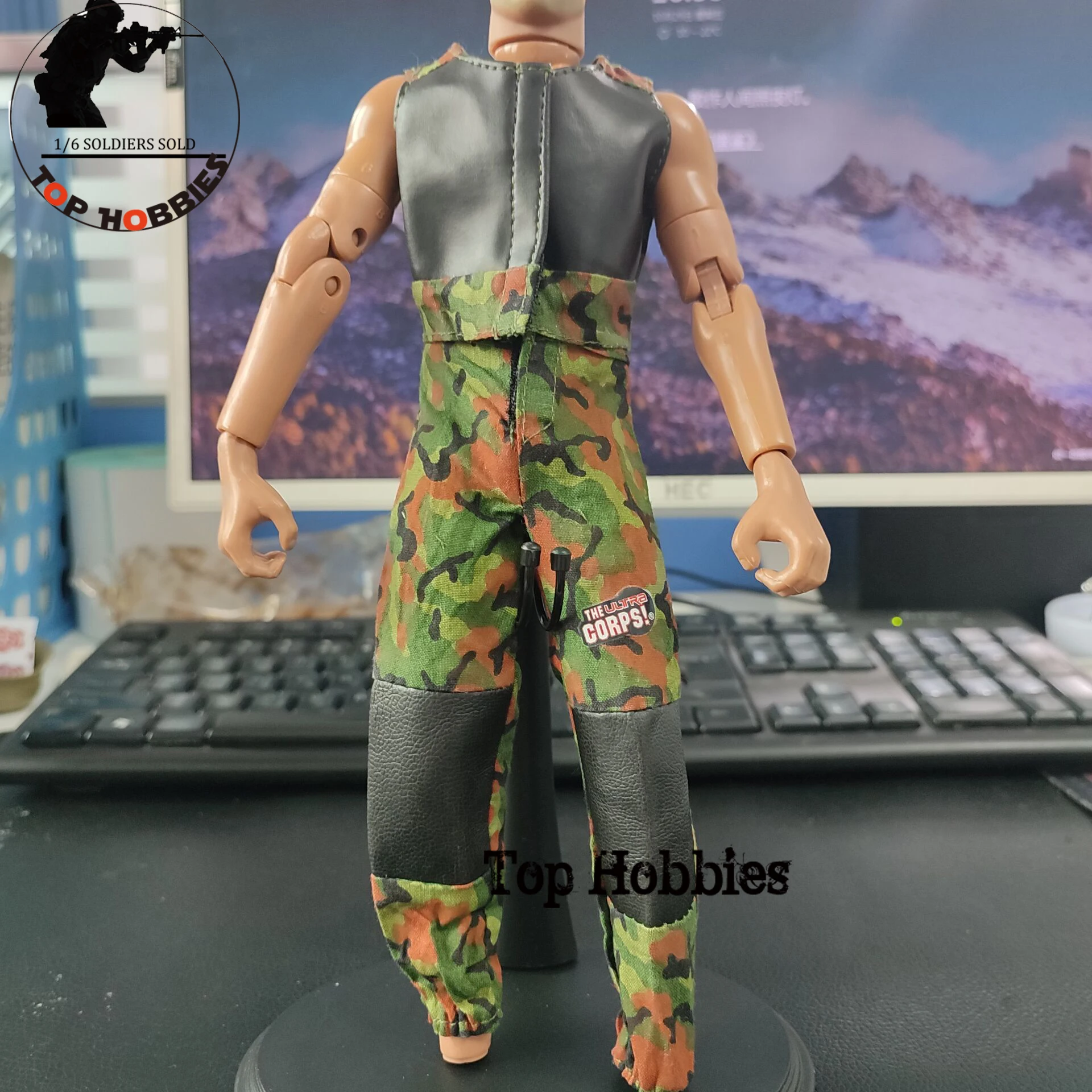 ชุดอุปกรณ์เสริมทหารขนาด 1/6 เสื้อกั๊กและกางเกงลายพราง ชุดเครื่องแบบสำหรับฟิกเกอร์แอคชั่นชายขนาด 12 นิ้ว ของสะสม ตุ๊กตา ของเล่น ของขวัญ