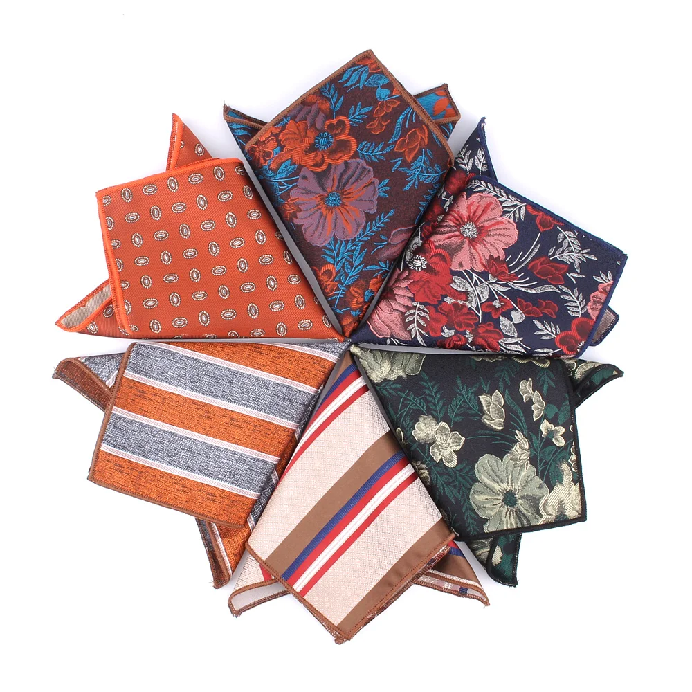 Dạ Nỉ Túi Vuông Dành Cho Nam Nữ Sọc Ngực Khăn Hanky Quý Ông Kerchief Nam Phù Hợp Với Khăn Tay Họa Tiết Hoa Bỏ Túi Khăn