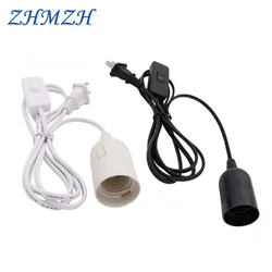 10Pcs/Lot E27 E14 Lamp Base With Switch Wire US EU Plug Droplight Head Large Screw Lamp Holder For LED Energy-saving lamps