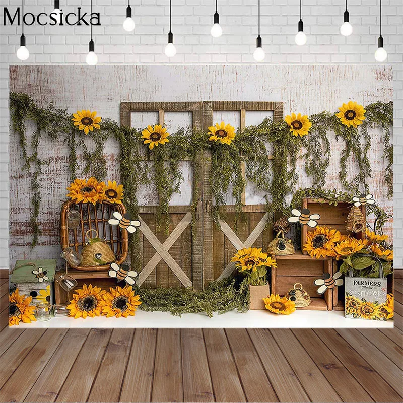 Mocsica – arrière-plan de photographie abeille douce, miel jaune, arrière-plan de photographie, décor de Portrait d'enfant nouveau-né, accessoires de décoration pour Studio