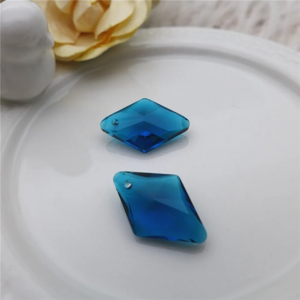 Retro Style Colored Glaze Diamond Pendant Piece, Crystal Glass, Colorful Pendant, DIY Lighting Accessories, 20Pcs