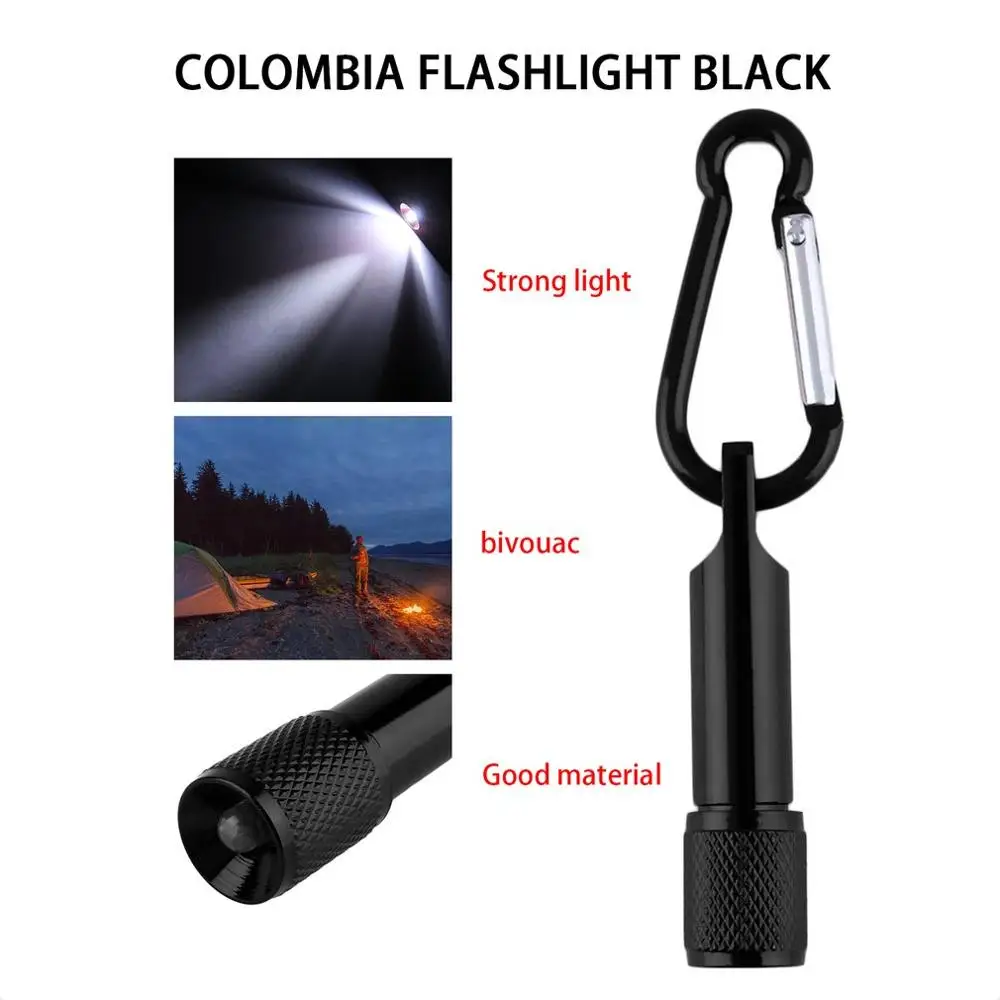 Portable Mini Flashilight Super Bright Keychain Hook Lamp Light Pocket Camping Flashlight Aluminum Keychain Flashlight