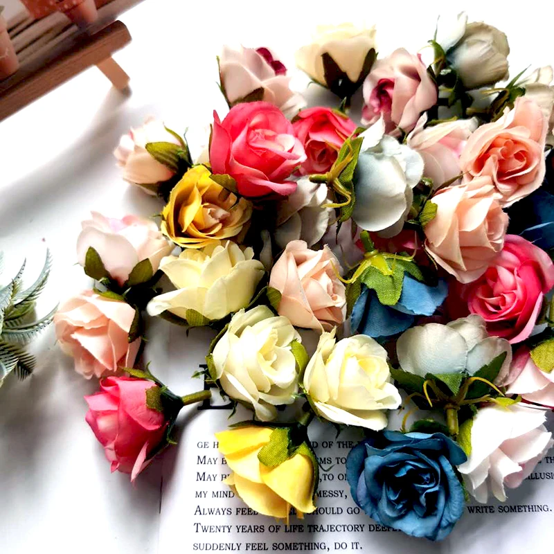 

10/20Pcs 4cm Rose Silk Artificial Flowers Head For Wedding Decoration Party Home Decor Wreath Scrapbook Gift Craft Fake Flower