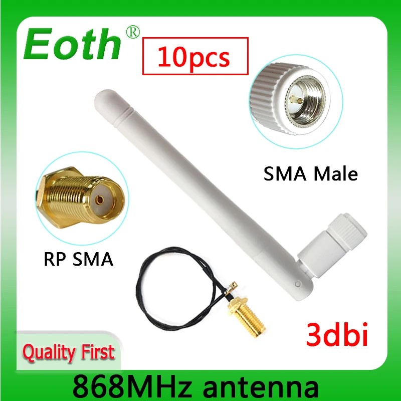 

EOTH 10 шт. 868 МГц антенна 3dbi sma папа 915 МГц lora антенна iot модуль lorawan антенна ipex 1 SMA Гнездовой Удлинительный кабель