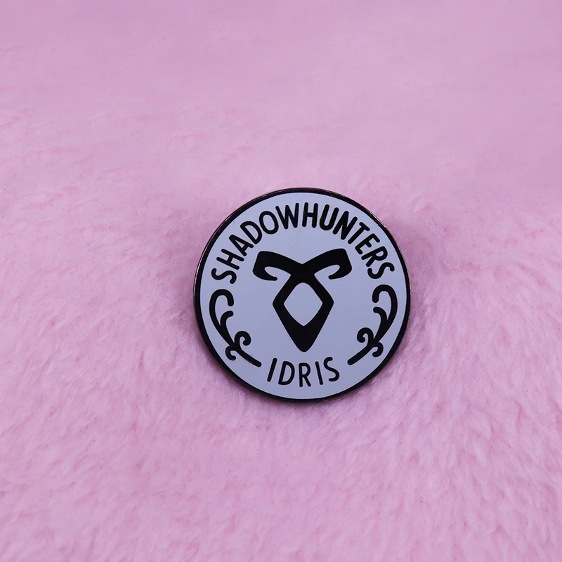 Shadowhunters hard enamel pin mortal instruments stele idris rune brooch literary bookworm jewelry