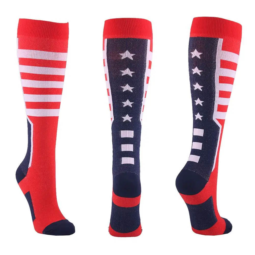 Men Women American Flag Compression Sport Socks For Unisex Athlete Running Cycling Football Basketball Ski Boost Stamina Socks