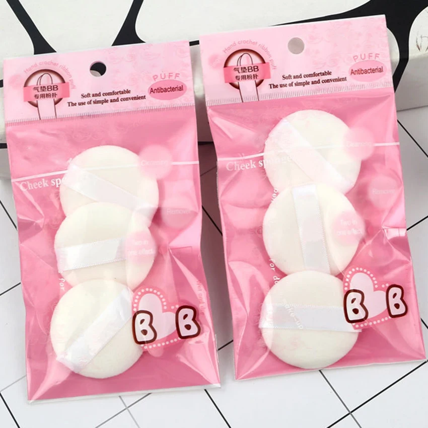 3ชิ้น/เซ็ตรอบรูปร่างเปียก/แห้ง Air Cushion BB ครีมเครื่องสำอางผงพัฟ,blush คอนซีลเลอร์ฟองน้ำพัฟแต่งหน้าเครื่องมือ