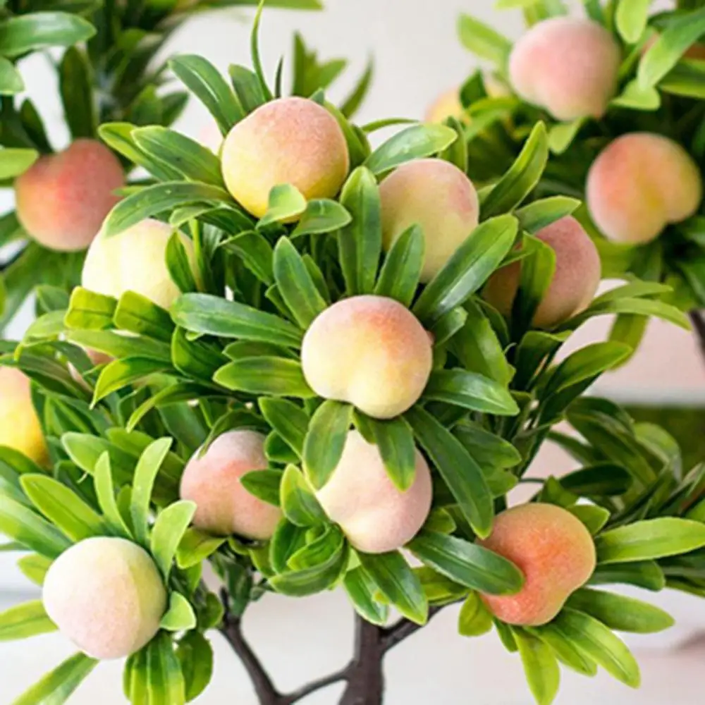 

40%HOT1 piece of artificial flower peach tree bonsai home office garden table decoration party home decoration