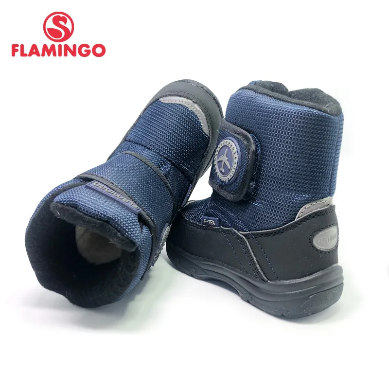 Flamingo inverno de alta qualidade à prova dwool água lã manter quente crianças sapatos anti-deslizamento botas de neve para o menino frete grátis