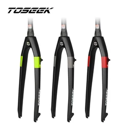 TOSEEK Mountain Bike Full Carbon Fiber Forks MTB Bicycle Tapered Fork Rigid Straight Disc Brake Bike Fork 26/27.5/29er