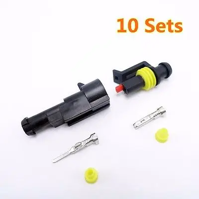 10 Sets kit 1 Pin 1.5mm Super Seal Sealing Waterproof Electrical Wire Connector AMP/Tyco Auto Automatic Plug Socket Wholesale