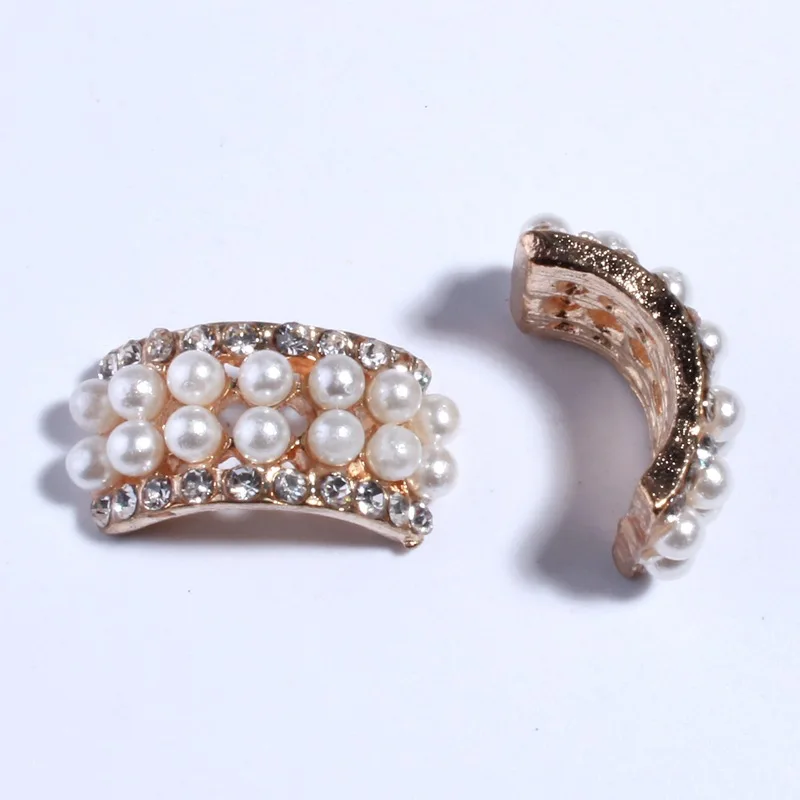 10 pcs 10*20mm Metal Bow Tie Connection Chic Arch Crystal Rhinestones for Wedding Decoration Round Pearl Buttons for Decoration