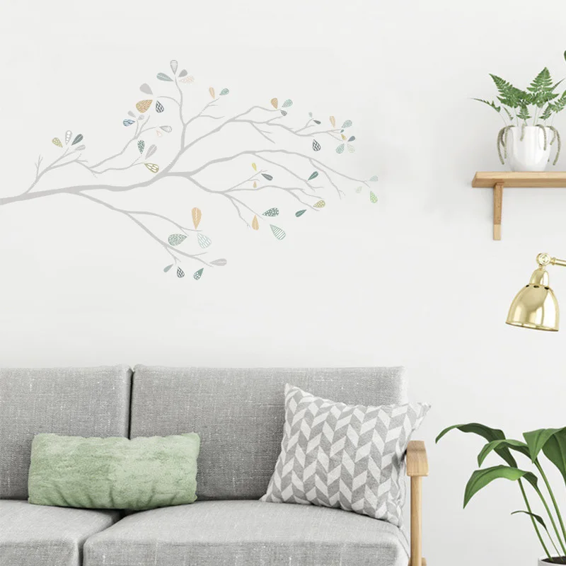 Simple Style Light-colored Branches Wall Sticker Living Room Background Decor Bedroom Home Decoration Wallpaper Beautify Decals