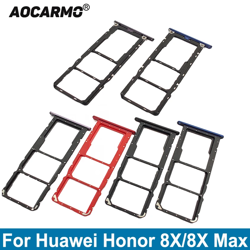 Aocarmo For Huawei Honor 8X / 8X Max Nano Sim Card Tray MicroSD Slot Holder Replacement Part