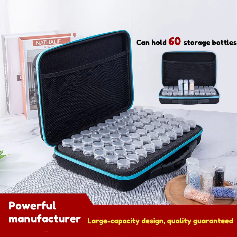 

5D Diamond Painting Accessories Storage Box 15/30/60/120/140 Slot Beads Bottles Container Jar Zipper Case for DIY Diamand Painti