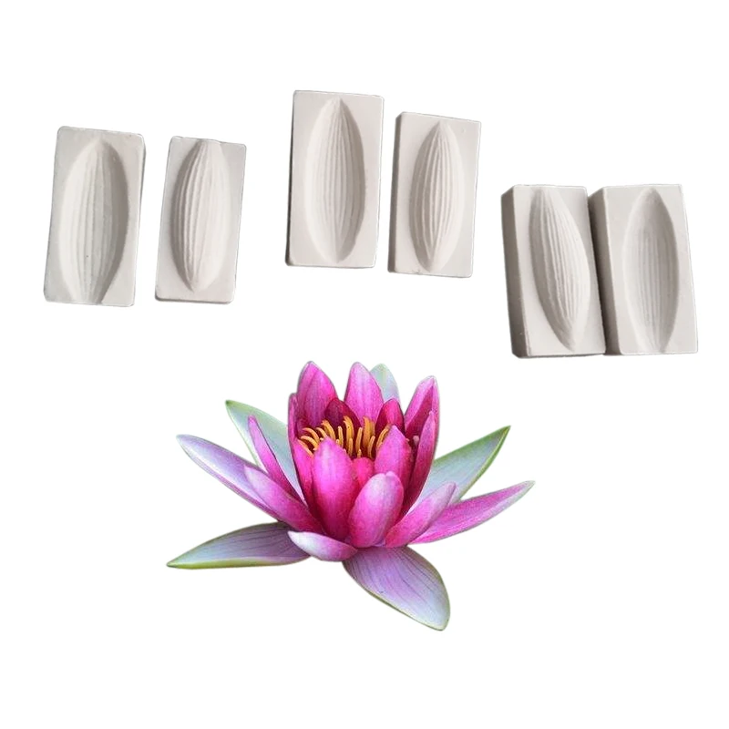 NEW Water Lily Veiner Silicone Kitchen Molds for Handicrafts Cupcake Fondant Sweets Cookie Baking Supplies Table Decorations