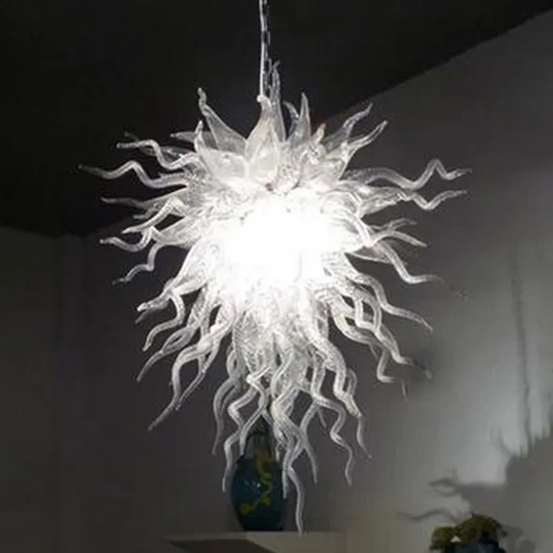 

Hot Sale Hand Blown Glass Chandelier Lamp White Color LED Pendant Lighting for New House Art Decor