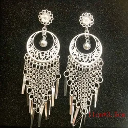 Hmong Round Moon Earring Miao Jewelry New Year Dance Party