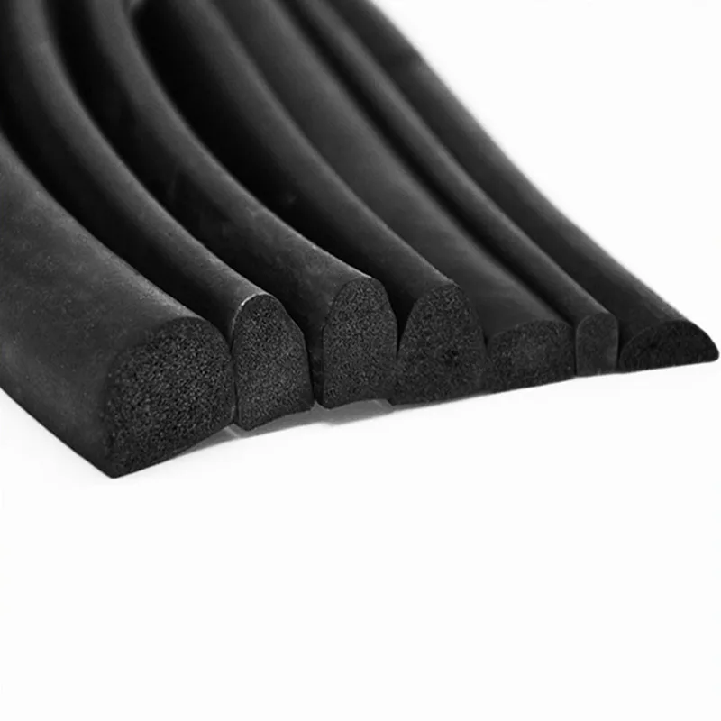 EPDM Rubber Foam Sponge Seal Strip Half Round D Car Insulation Bar Door Sealing 3/4/5/6/7/8/9/10/11/12/15/16/18/20mm Thick Black