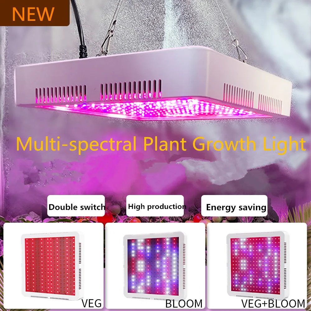 Luz LED de 500W para cultivo hidropónico interior, espectro completo 660nm 450NM 6500K con IR UV, lámpara de cultivo de verduras/Flores sin ruido