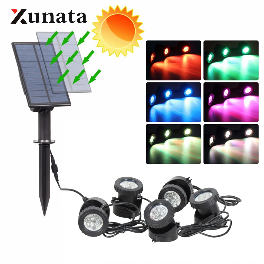 

LED Underwater Lights for Pool RGB Solar Light Waterproof IP68 Spot Light Lamp for Swimming Garden Aquarium Courtyard Landscape