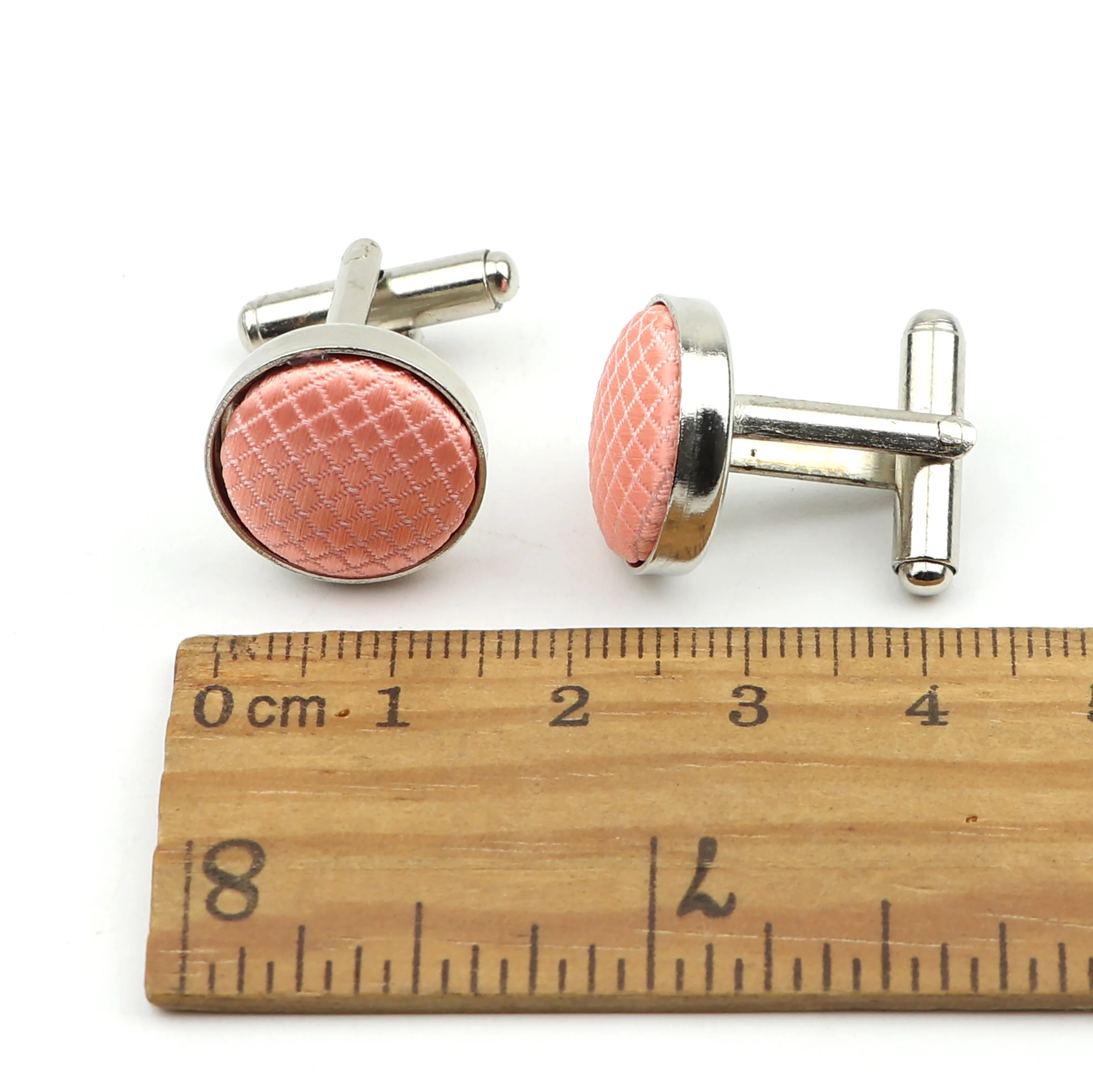 Mens Solid Color Plaid Cufflinks Peach Grey Pink Bule Brand Cuff Buttons Wedding Metal Classic Simple Design Gentleman Cuff-link