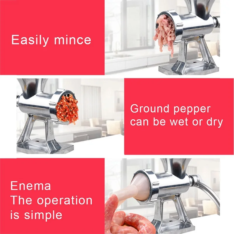 Multifunction Manual Meat Grinder Filling Sausage Machine Household Hand Shake Vegetable Garlic Grinding Chopper For Restaurant