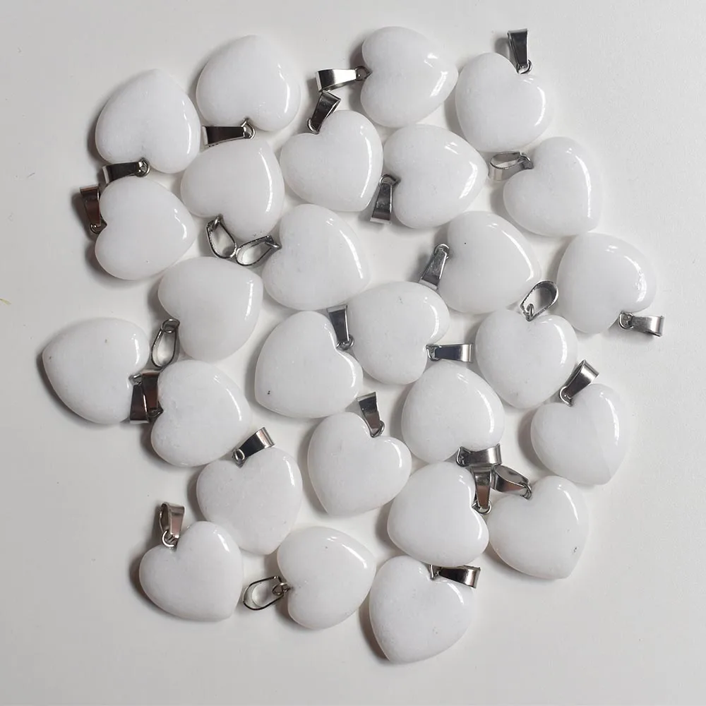 Großhandel 50 Stück/Los Modische 20mm Herz-Naturstein-Amazonit-Anhänger für Schmuckherstellung Kostenloser Versand – Detail 25