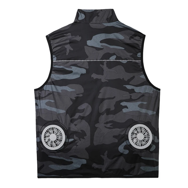 

New Fan Smart Air Conditioning Vest Men Outdoor Heatstroke Mens Jacket Sleeveless Vest Summer USB Cooling Men Waistcoat