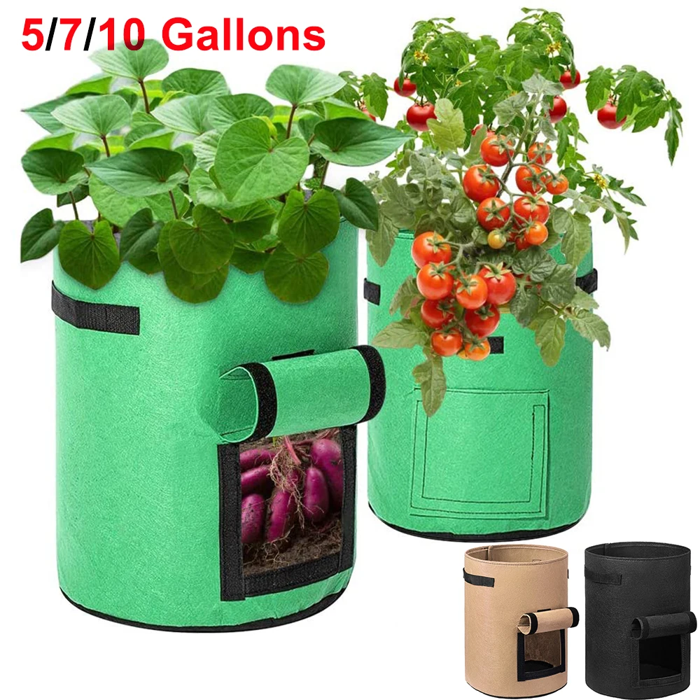 

5 7 10 Gallon Potato Planting Bag Pot Planter Growing Garden Vegetable Container Potato Pot Greenhouse Vegetable Garden Bag tool