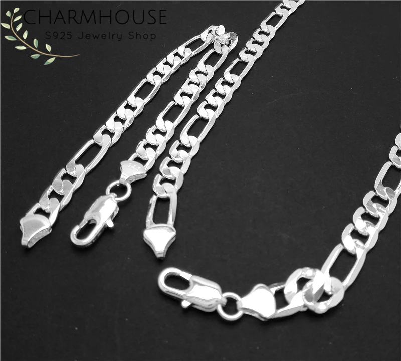 

Silver Plated Jewelry Sets for Men 8mm Link Chain Necklace Bracelet 2pcs Set Trendy Jewellery Accesssories Gifts