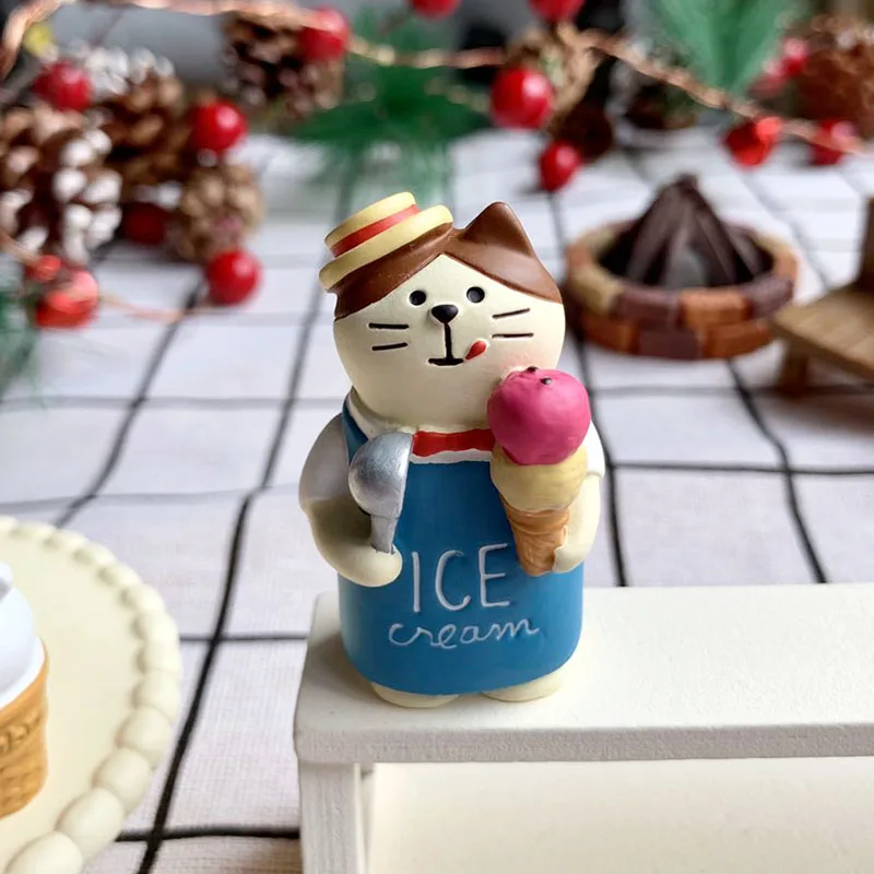 Scene Decoration Ice Cream Shop Series Bookshelf Decorationt Collectible Home Decoration Garden Resin Craft Toy Bonsai Ornaments