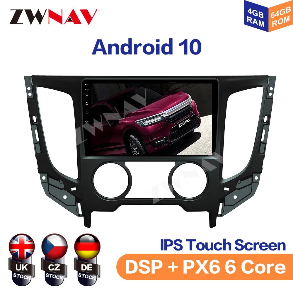 Android 10 Car GPS Navigation NO DVD Player For Mitsubishi TRITON 2016-2019 Auto Radio Stereo Head Unit Multimedia Player PX5PX6