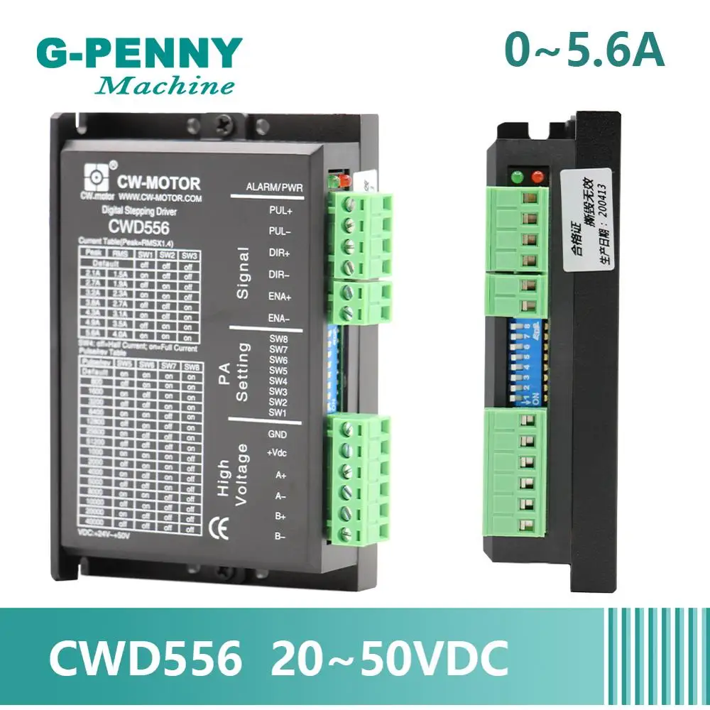 

High current, high accuracy! CWD556 CNC NEMA23 NEMA34 stepper motor driver 2-phase micro -step 0-5.6A 20-50VDC low noise