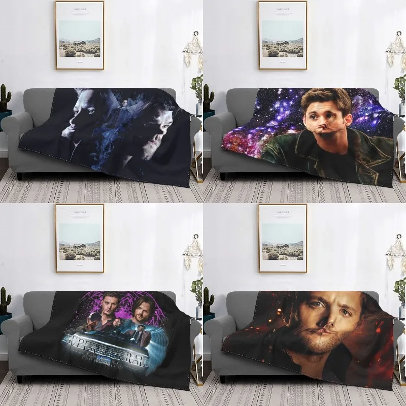 Winchester Brothers Supernatural Blanket Warm Fleece Soft Flannel Dean and Sam Throw Blankets for Bedroom Sofa Home Spring