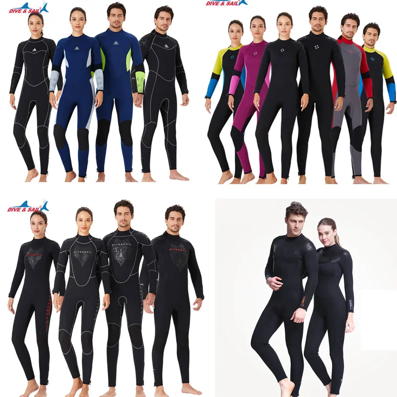 Neoprene Full Body Diving Suit for Men and Women, Ultra Stretch, 5mm, Warm, Back Zip, Snorkeling, Scuba Diving, Swim, Winter