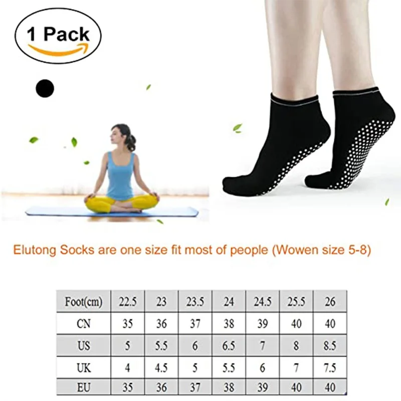 1 Pair Cotton Women Yoga Socks Ladies Anti Slip Silicone Gym Pilates Ballet Socks Fitness Sport Dance Sock Breathable Elasticity