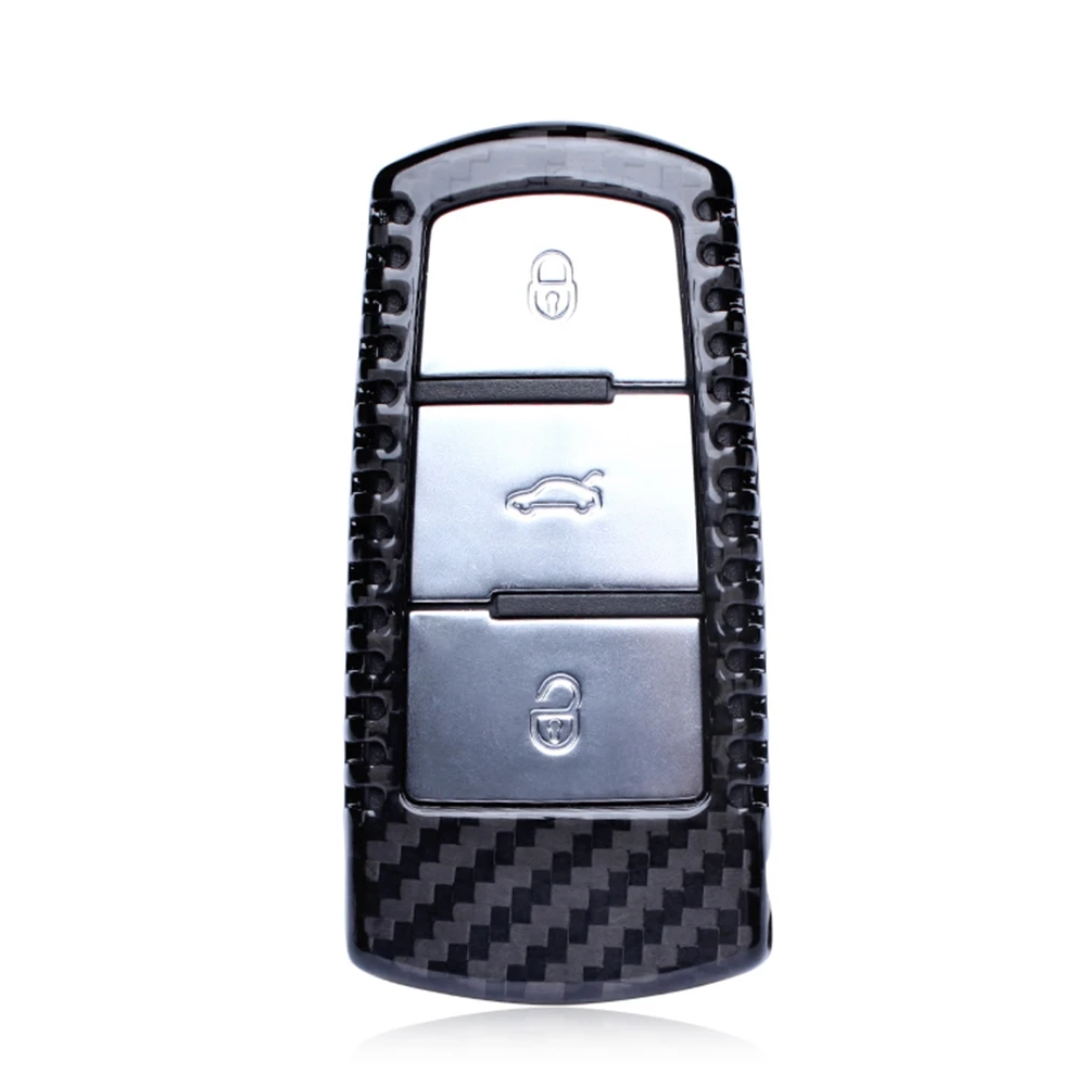 

For Volkswagen VW CC Passat B6 2009-2012 Remote Smart Key Fob Shell Cover Real Carbon Fiber Black/Red Case