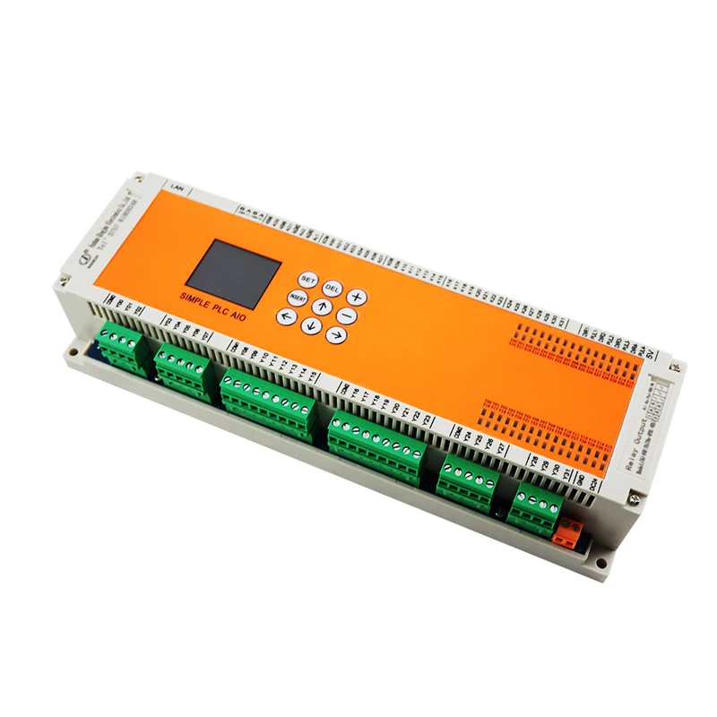 Huaqingjun 32DI 32DO Relay Output PLC 2AI 2AO 0-20mA 0-10V PLC RS485 Modbus for Contactor