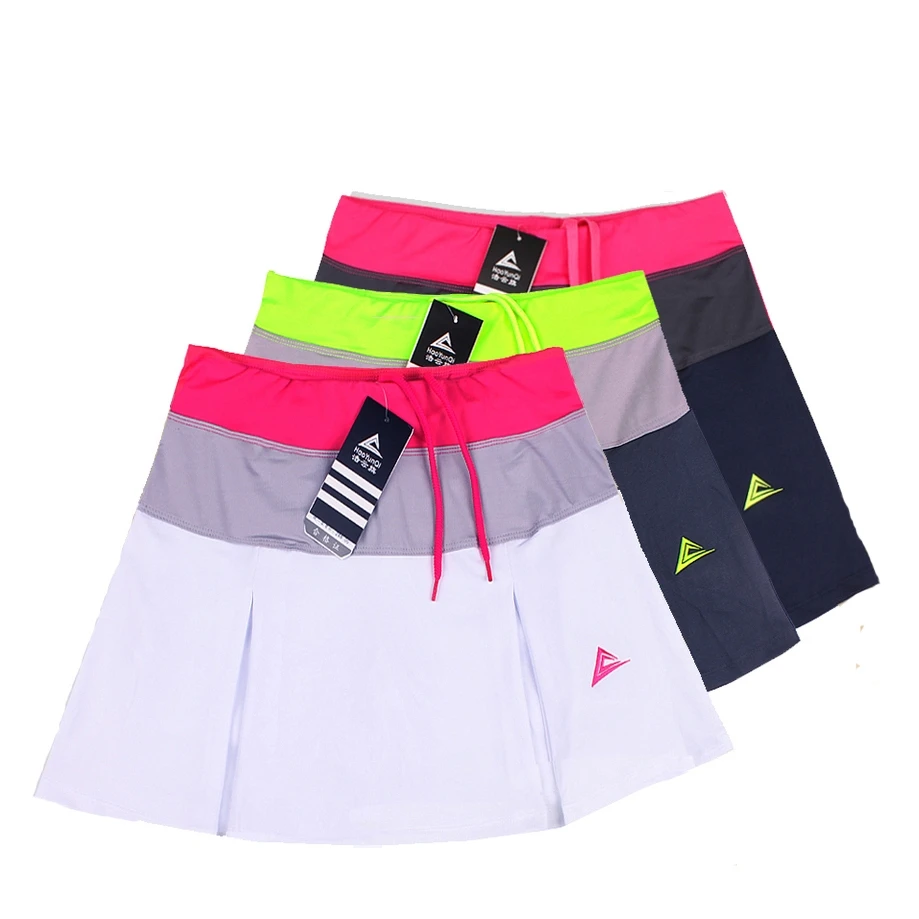 Women Tennis Skorts , Girl Tennis Skirt with shorts , Breathable Female Badminton Skirt With Pocket , Girls Sport Running Shorts