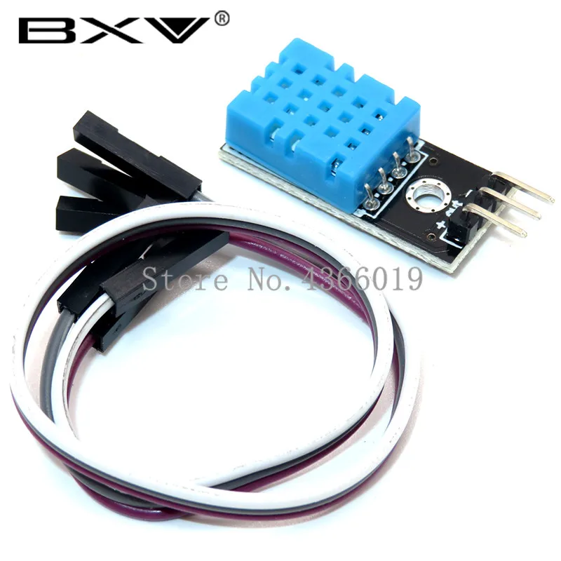 50pcs New Temperature and Relative Humidity Sensor DHT11 Module with Cable for Diy Kit