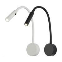 Tokili Adjustable Gooseneck Wall Sconce - 3W LED Bedside Reading Light with Switch, Wall-Mounted Night Lamp & Indirect Lighting