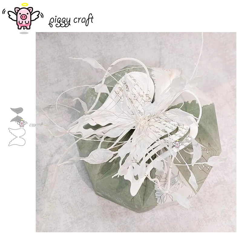 Piggy Craft metal cutting dies cut die mold 3Pcs Pattern angel wings Scrapbook paper craft knife mould blade punch stencils dies